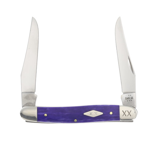 Case Ultra Violet Bone Muskrat "XX" Diamond Shield XX Bolsters