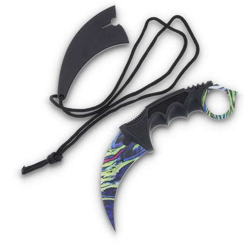 Karambit Neck Knife Neon Marble