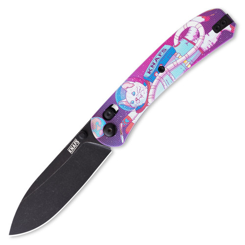 Knafs Lander 2 Pocket Knife - Kitty Cosmo Crew G10 - Black Stonewash KNAFS00501