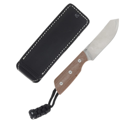 Straight Line EDC DIGGER Natural Canvas Micarta Handle 14C28N-SW Blade SLDG-NC