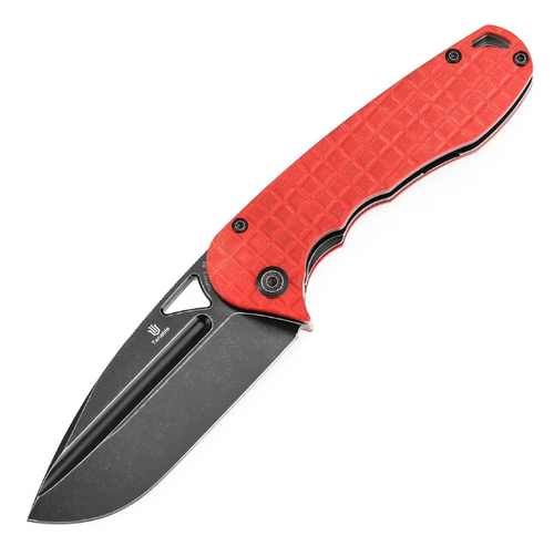 Tenable Knives Bombur Dark Red 3.53 Inch Plain Blackwash Drop Point