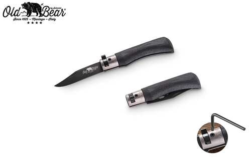 Antonini Old Bear Ring Lock Folding Knife Total Black XS Extra Small 9303/15_MNN