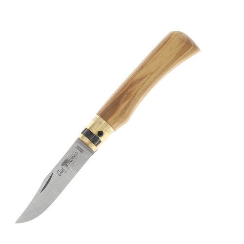 Antonini Old Bear Classical Small Olive Wood 2.76in Plain C67 Satin Clip Point 9306/17_LU