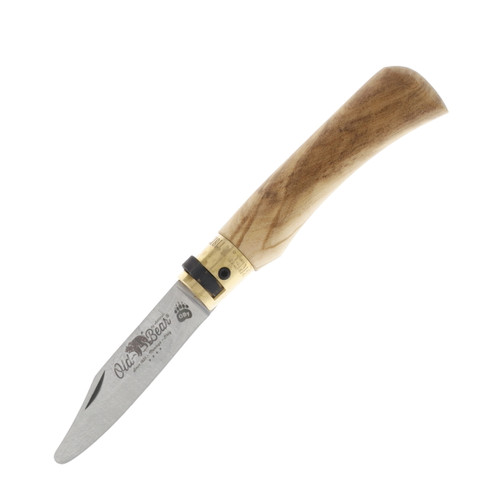 Antonini Knives Old Bear OBY Juniors Olive Wood Folding Knife Clip Point 9357/17_LU