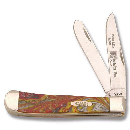 Case XX Fire in the Box Corelon Trapper Folding Knife CA9254FIB