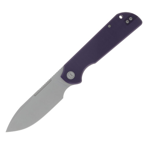 Eutektik Liong Mah Binary Right Handed G-10 UV Purple 3.75 In Sandvik Stonewash Drop Point LM18