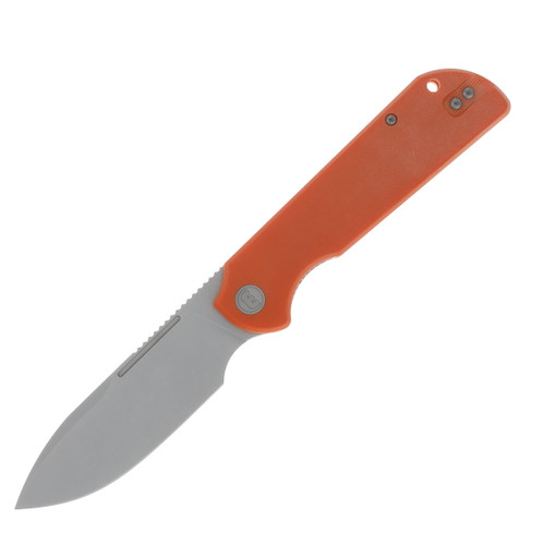 Eutektik Liong Mah Binary Right Handed G-10 Solar Orange 3.75 In Sandvik Stonewash Drop Point LM20