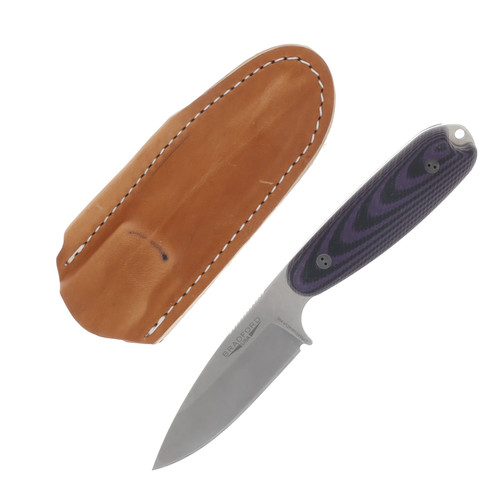Bradford Guardian 3.5 3D Purple 3.5 Inch Plain Stonewash Drop Point BRAD3437