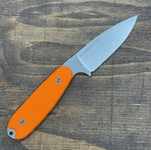 Bradford Guardian 3.5 UltraLite Orange 3.5in Plain Stonewash Drop Point