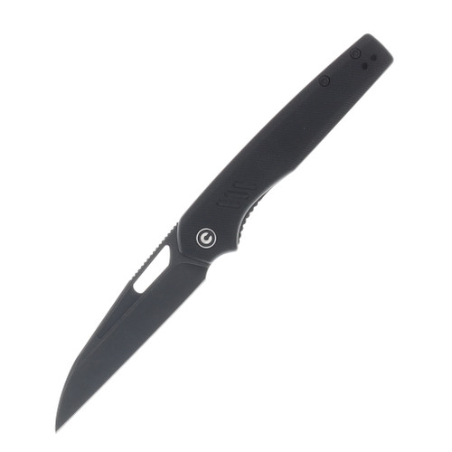CIVIVI Guile Folding Knife 3.25 Inch Plain Black Stonewash Wharncliffe C24062B-1