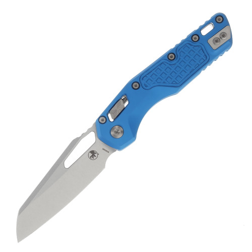 Microtech Knives MSI Folding Knife Frag Blue Al 3.88in Stonewash Blade
