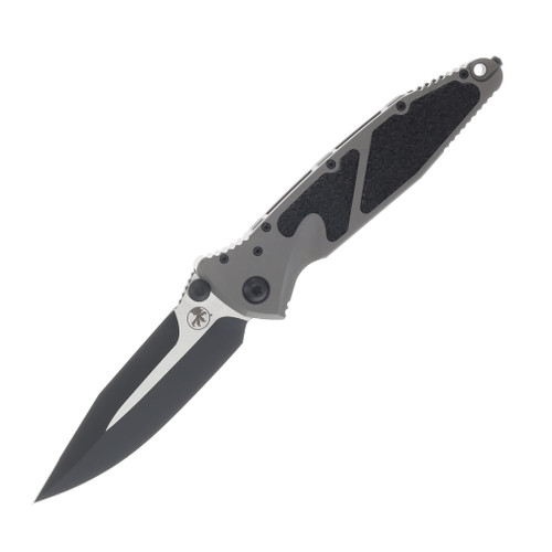 MICROTECH SOCOM ELITE S/E BLACK STANDARD SPIKE GRIND NATURAL CLEAR SIGNATURE SERIES MT1601NCSS. front 