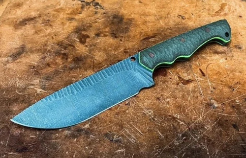 No7 Knife Company Ridgeline OD Green Canvas Toxic Green Liners & Black Pins NO7R-ODCAN/TOXG10-BP