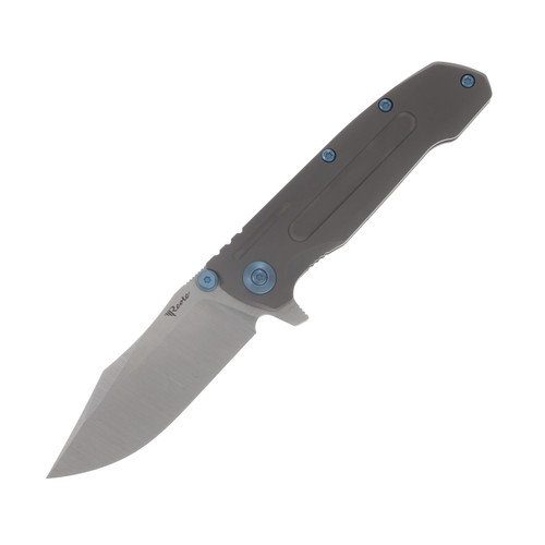 Reate District 9D-V2 Folding Knife Belt Satin 154CM/Dark Bead Blast Titanium RE9D-V2-2