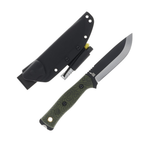 TOPS Brothers of Bushcraft Black Blade 1095 Green Topographical Handle BROSGT-01