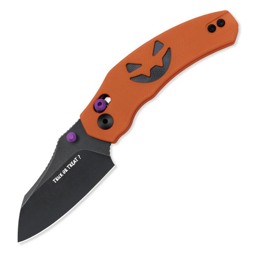 Kizer Mini Bulldog Folding Knife Orange G-10 Pumpkin-Bat Milled Handle Black Stonewashed Nitro V Blade V3672SHW1