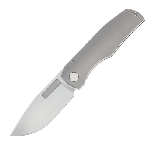 Vero Engineering Nova Mini Stonewash 3.25in Plain Hand Satin Drop Point Front Open 1