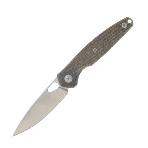 GiantMouse Knives G1 ACE REO Green 3.32in Plain Stonewash Drop Point GMREOGRNCANVASTIBACKSPACER