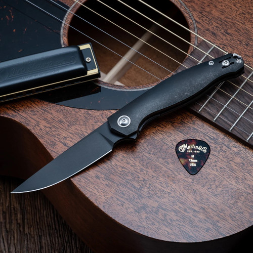 GiantMouse G1 ACE Sonoma V2 Blackout 3.39in Plain Black Drop Point GMSONOMAV2TIPVD