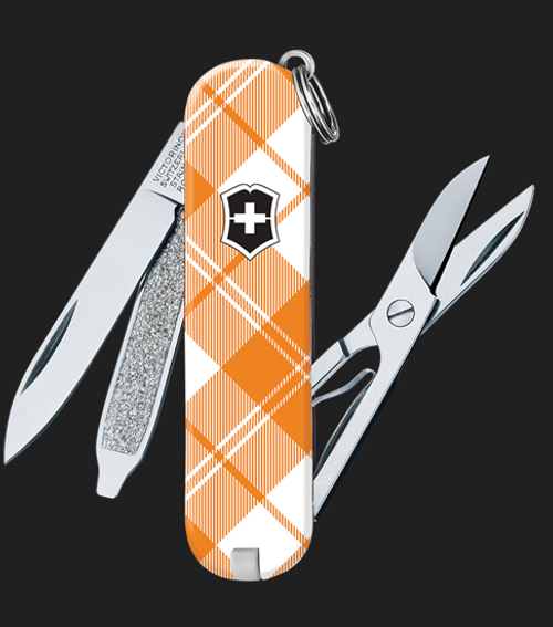 Victorinox Orange Plaid Classic SD V1185