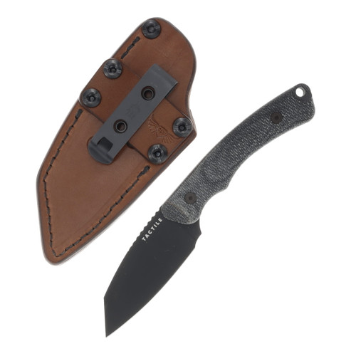 Tactile Redhawk Fixed Knife Micarta 2.75in Black Cerakote Reverse Tanto