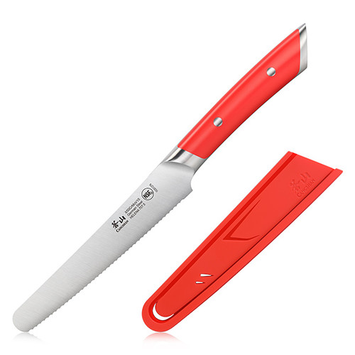 Cangshan HELENA Series Utility Knife Red Serrated 5 Inch Utility Blade 10301276