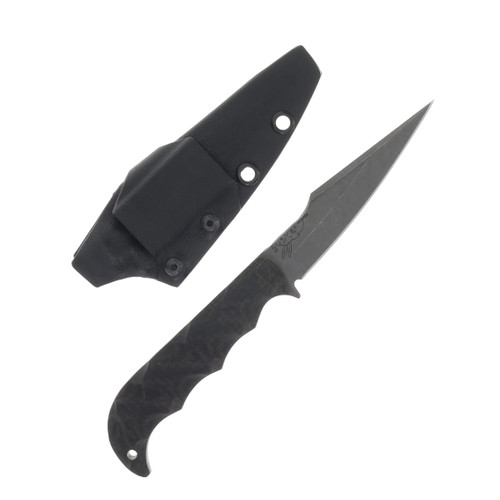 Half Face Blades Senator Fixed Blade Knife Mossy Oak Camo with Micarta and Carbon Fiber Accents HFSENMOBL