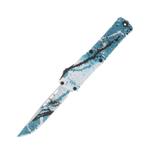 Microtech Combat Troodon® S/E Gen III Black Splatter Standard Signature Series Turquoise/White AUMT11431TQWHBKSPLS Microtech Combat Troodon® S/E Gen III Black Splatter Standard Signature Series Turquoise/White AUMT11431TQWHBKSPLS