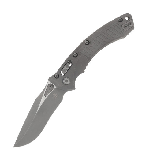 MICROTECH AMPHIBIAN RAM-LOK MARFIONE SELECT FOLDING KNIFE APOCALYPTIC TITANIUM FRAG PATTERN HANDLE 3.9IN APOCALYPTIC BOHLER M390MK DROP POINT BLADE MT137RL10APFRMS1