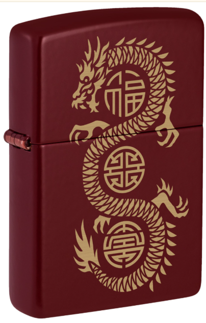 Zippo Lighter Dragon Luck Design Merlot ZP46834