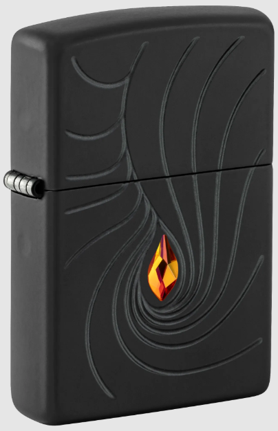 Zippo Lighter Deep Carve Crystal Waves Black Matte ZP46777
