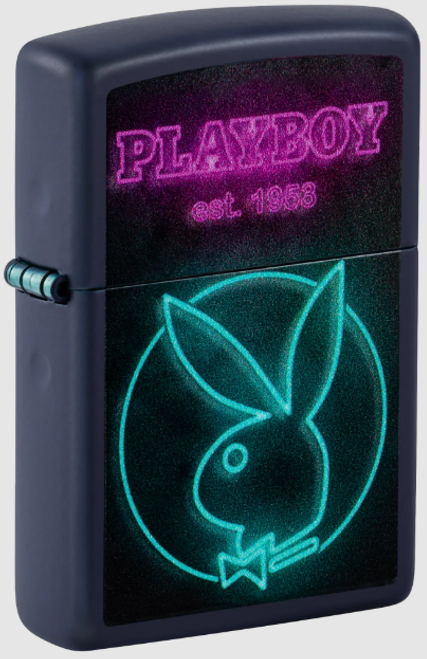 Zippo Lighter Playboy Neon Look Navy Matte Playboy Collection