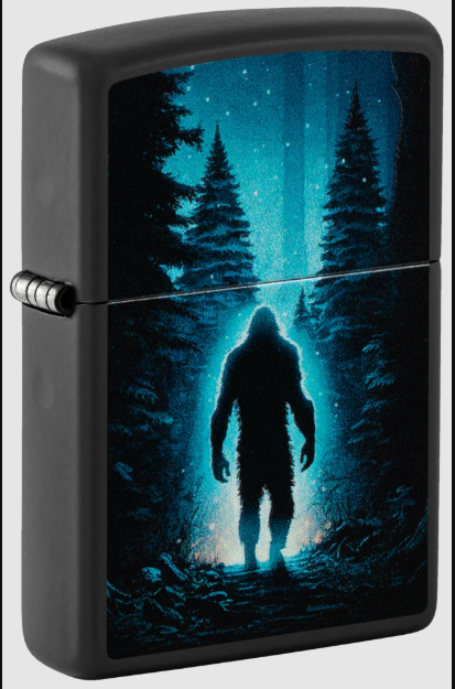 Zippo Lighter Sasquatch Black Matte Black Light ZP46819