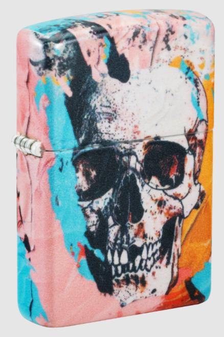 Zippo Lighter Slim 540 Color Skull and Flower Matte Counter Culture