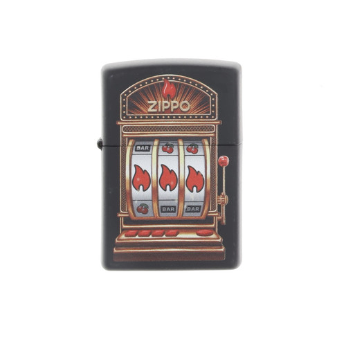 Zippo Lighter Jackpot Design Black Matte Front Closed