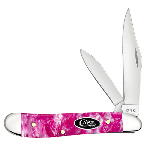 Case XX Pink Crackle Kirinite Peanut Folding Knife CA16163