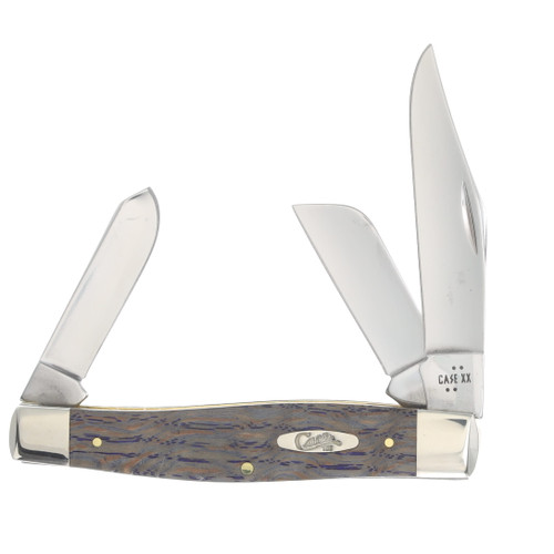 Case XX Blue Smooth Curly Oak Large Stockman Folding Knife CA47493