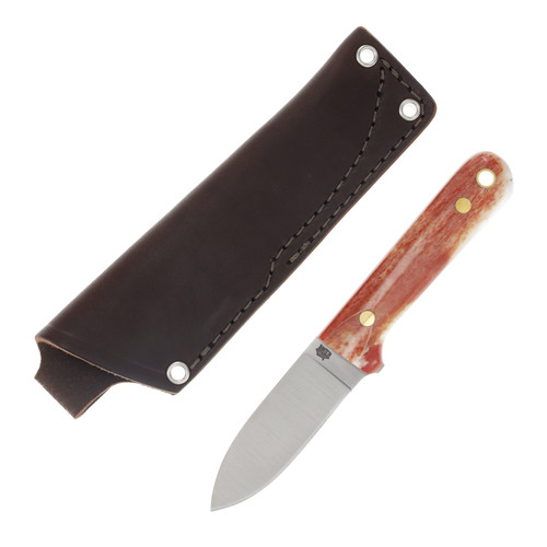 LT WRIGHT NEXT GEN FLAT GRIND MATTE FINISH A2 STEEL BLADE DYED RED BONE HANDLE WITH BLACK LINER LT040