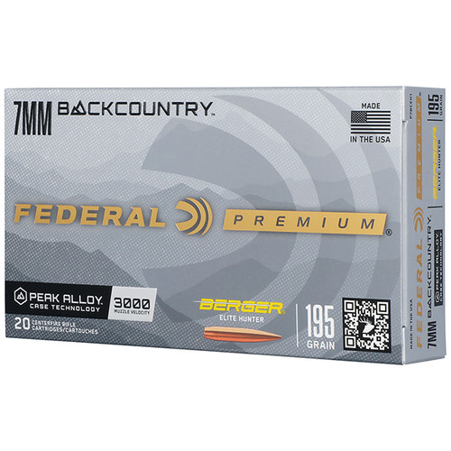 Federal Premium BackCountry 7mm BC 20 Rounds 195 Grain Berger Elite Hunter