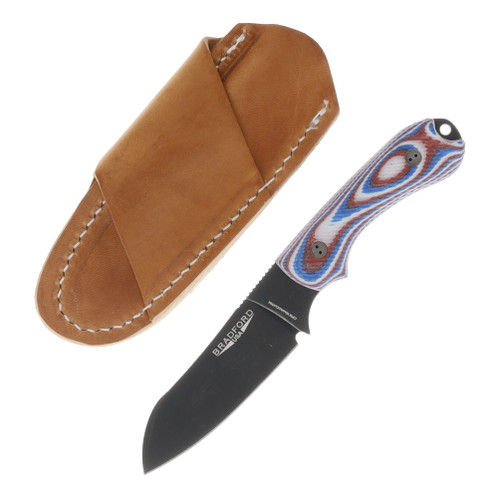 Bradford Guardian 3 Fixed Blade Knife 3D Red/White/Blue G-10 with Nimbus Finish Magnacut Sheepsfoot Grind BRAD3483