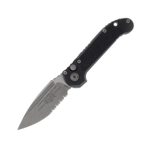 Microtech L.U.D.T. OTS Auto S-E Gen III Black Handle Apocalyptic Partial Serrated MT113511AP
