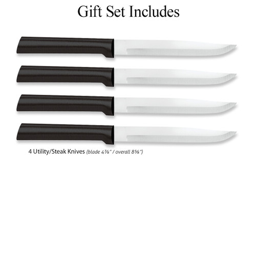 Rada Utility-Steak Knives 4Pc Set-Black Handle G255