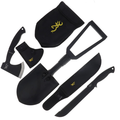 Browning Camp 3pc Combo-Black Textured Polymer Handles 3220582B