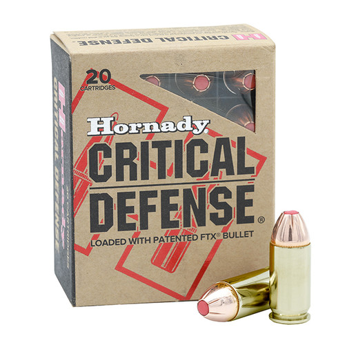 Hornady Critical Defense 45 Auto+ P Handgun Ammunition 20 Rounds Brass 185 Grain FTX