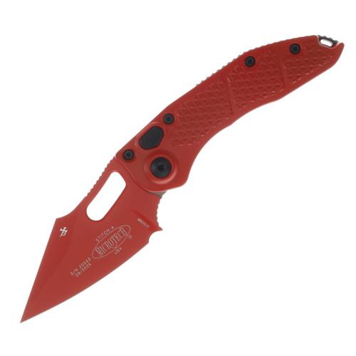 Microtech Stitch OTS Auto S/E Standard Cerakote Red Handle and Blade-BLK Hardware AUMT1691RDX5Z4