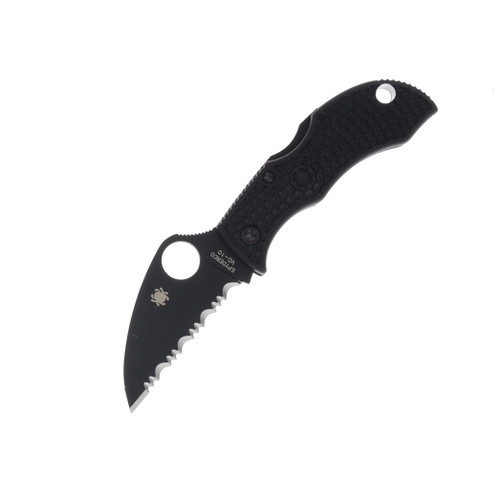 Spyderco Manbug Lightweight 1.91in Serrated Black TiCN Wharncliffe SPMBKWSBK