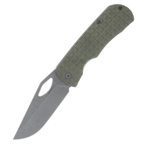 McNees Dixon Folding Knife Satin Magnacut/Green and Bronze Frag Patterned Titanium MCDIXFRAGFNBZ