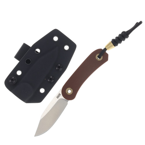 Knafs Lander 4 Fixed Blade Knife Satin S35VN Clip Point/Brown Paper Micarta KNAFS-00584