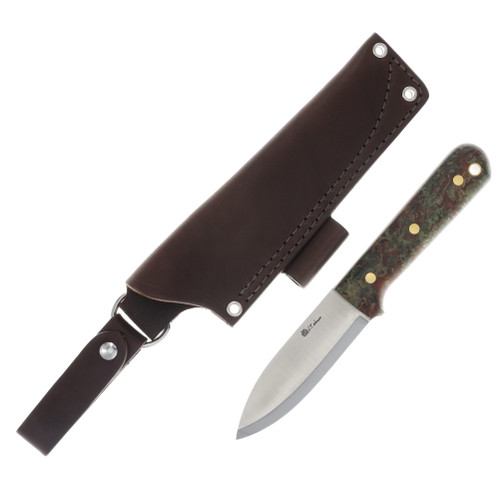 LT Wright Genesis Fixed Blade Knife Scandi A2/Black Ash Burl with Black Liners LT045