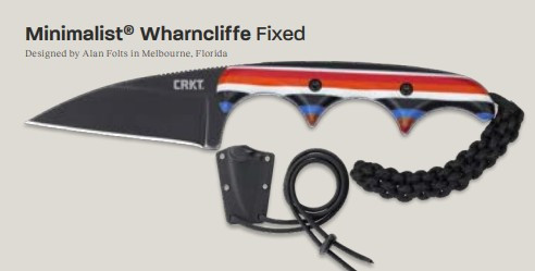 Columbia River Minimalist Wharncliffe Fixed Multi Colored G-10 Handle Black D2 Blade CR2385G